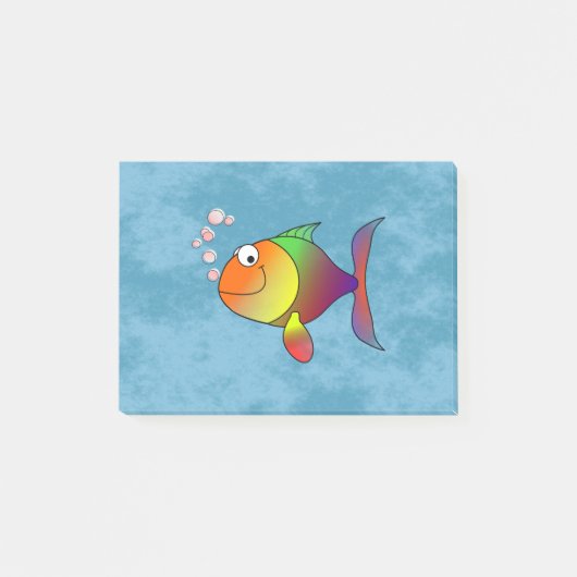 Farbenfroher Regenbogenspass Lächelnd Niedlicher F Post-it Klebezettel (Vorderseite)