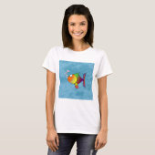 Farbenfroher Regenbogenspass Lächelnd Niedlicher F T-Shirt (Vorne ganz)