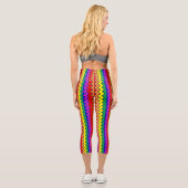 Farbenfroher Regenbogenspass Zickzack gestrichen Capri Leggings (Rückseite)