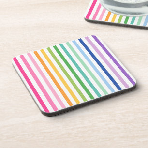 Farbenfroher Regenbogenstreifen Hartkunststoff-Unt Getränkeuntersetzer