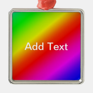 Farbenfroher Regenbogenverlauf-Diagonalblend Silbernes Ornament