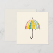 Farbenfroher Regenschirm - hell & fröhlich Regenta Einladung (Vorne/Hinten)