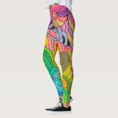 Farbenfroher Retro Blume Power der 60er Jahre Leggings (Links)