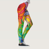 Farbenfroher Retro Blume Power der 60er Jahre Leggings (Rechts)