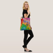 Farbenfroher Retro Blume Power der 60er Jahre Tasche (Am Model)