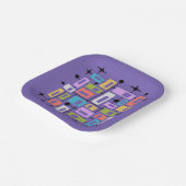 Farbenfroher Retro-Mid-Century-Modern-Atom-Abstrak Pappteller (Gewinkelt)