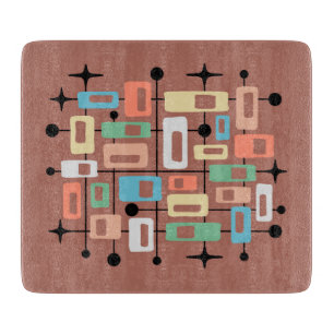 Farbenfroher Retro-Mid-Century-Modern-Atom-Abstrak Schneidebrett