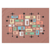 Farbenfroher Retro-Mid-Century-Modern-Atom-Abstrak Tischdecke (Vorderseite (Horizontal))