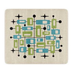 Farbenfroher Retro-Mid-Century-Modern-Atomarer-Abs Schneidebrett