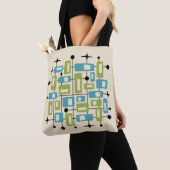 Farbenfroher Retro-Mittelmoderne-Atom-Abstrakt Tasche (Von Nahem)