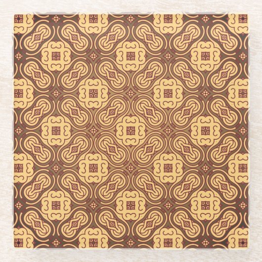 Farbenfroher Retro-Musterhintergrund Glasuntersetzer (Vorderseite)