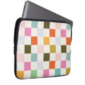 Farbenfroher Retro-Platz überprüft Laptopschutzhülle (Vorne Rechts)