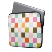 Farbenfroher Retro-Platz überprüft Laptopschutzhülle (Vorderseite Links)