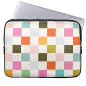 Farbenfroher Retro-Platz überprüft Laptopschutzhülle (Vorderseite)