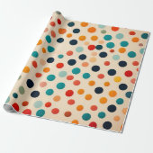 Farbenfroher Retro-Polka-Punkt Geschenkpapier (Ungerollt)