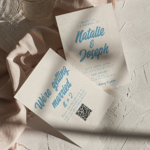 Farbenfroher Retro-QR-Code Helle lustige moderne H Einladung
