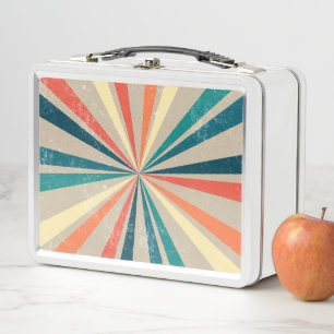 Farbenfroher Retro-Regenbogen-Sonnenstrahl Metall Brotdose