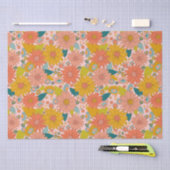 Farbenfroher Retro-Sonnenblumengarten Seidenpapier (Handwerk)