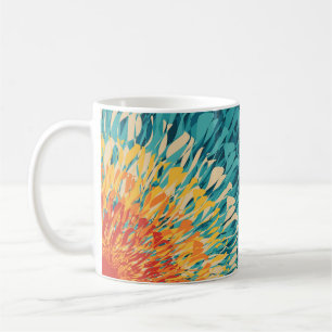 Farbenfroher Retro-Sonnenflare Kaffeetasse