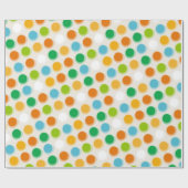 Farbenfroher Retro Spaß Fun Fuzzy Polka Dots Kinde Geschenkpapier (Flach)