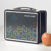 Farbenfroher Retro-Videospielame Personalisierter Metall Brotdose (Beispiel)