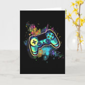 Farbenfroher Retro-Videospielcontroller für Männer Karte (Gelbe Blume)