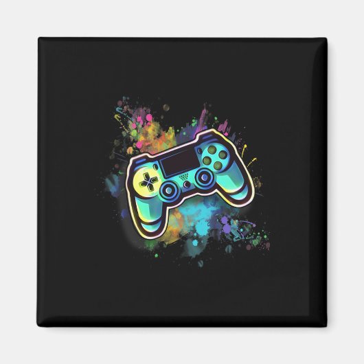 Farbenfroher Retro-Videospielcontroller für Männer Magnet (Vorne)