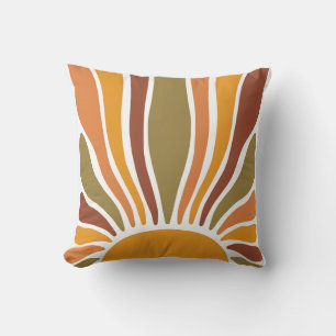 Farbenfroher Retro-Vintage-Sonnenaufgang  Kissen
