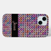 Farbenfroher Rhinestone mit individuellem Namen Case-Mate iPhone Hülle (Rückseite (Horizontal))