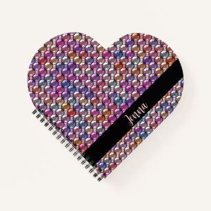 Farbenfroher Rhinestone mit individuellem Namen Notizblock