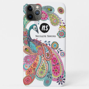 Farbenfroher Rosa Blauer Helle Pfau Blumen-Paisley Case-Mate iPhone Hülle