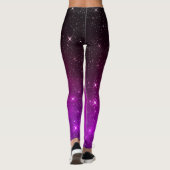 Farbenfroher rosa Sternenhimmel Leggings (Rückseite)