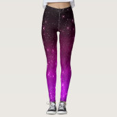 Farbenfroher rosa Sternenhimmel Leggings (Vorderseite)