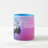 Farbenfroher rosa und blauer Name mit afrikanische Tasse (Zentrum)