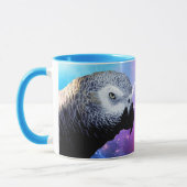 Farbenfroher rosa und blauer Name mit afrikanische Tasse (Links)