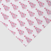 Farbenfroher, rosa und türkisfarbener Weihnachtsba Seidenpapier (Ausschnitt)