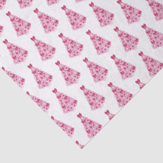 Farbenfroher rosa Weihnachtsbaum Seidenpapier (Ausschnitt)