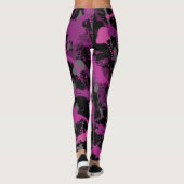 Farbenfroher, rosafarbener Spritzer Leggings (Rückseite)