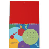 Farbenfroher roter Blankkalender mit Ferien Kalender (Feb 2027)