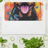Farbenfroher Rottweiler Pop Art � Lebendiger Splas Geschirrtuch (Gefaltet)