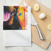 Farbenfroher Rottweiler Pop Art � Lebendiger Splas Geschirrtuch (Viertel Falte)