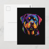 Farbenfroher Rottweiler Postkarte (Vorne/Hinten)