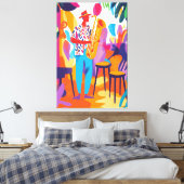 Farbenfroher Saxophone-Spieler im fauvistischen St Leinwanddruck (Insitu (Schlafzimmer))