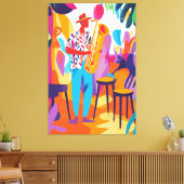 Farbenfroher Saxophone-Spieler im fauvistischen St Leinwanddruck (Insitu (Wohnzimmer))