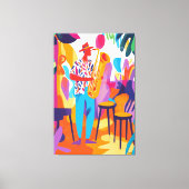 Farbenfroher Saxophone-Spieler im fauvistischen St Leinwanddruck (Vorderseite)