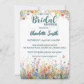 farbenfroher Schmetterling Aquarell Wildblumen Per Einladung (Vorderseite)