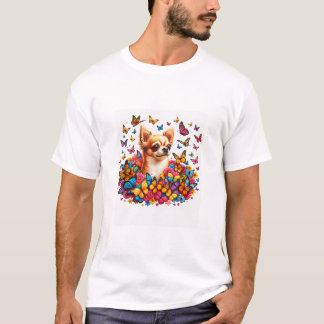 Farbenfroher Schmetterling Chihuahua T-Shirt