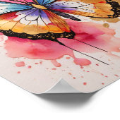 Farbenfroher Schmetterling mit künstlerischem Schl Poster (Ecke)