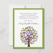 Farbenfroher Schmetterlingsbaum | Foto Beerdigung Dankeskarte (Vorderseite)