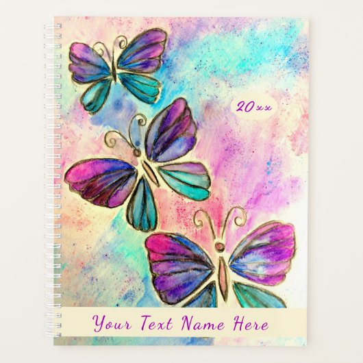 Farbenfroher Schmetterlingsplaner - Benutzerdefini Planer (Vorderseite)